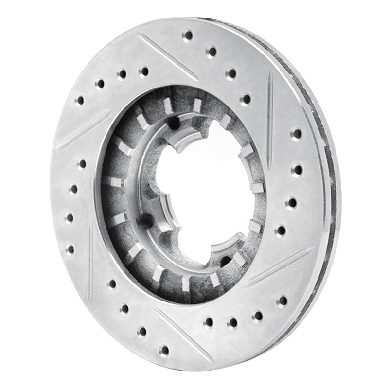R1 Concepts R1 87-94 Subaru Justy Front Left Drilled & Slotted Silver Brake Rotor