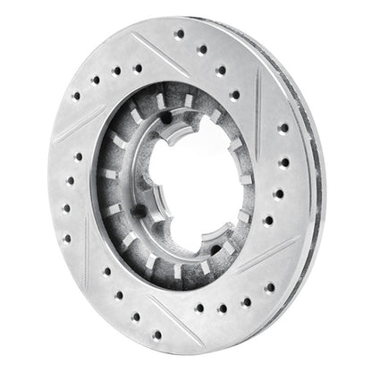 R1 Concepts R1 87-94 Subaru Justy Front Left Drilled & Slotted Silver Brake Rotor