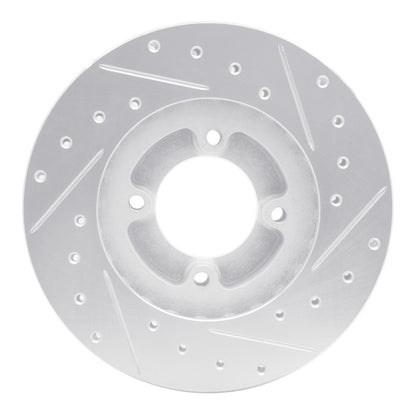R1 Concepts R1 86-89 Toyota Van Wagon Front Left Drilled & Slotted Silver Brake Rotor