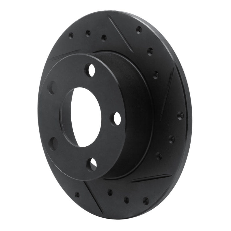 R1 Concepts R1 98-01 Audi A6 Quattro Rear Right Drilled & Slotted Black Brake Rotor