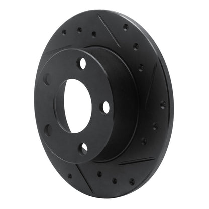 R1 Concepts R1 98-01 Audi A6 Quattro Rear Right Drilled & Slotted Black Brake Rotor