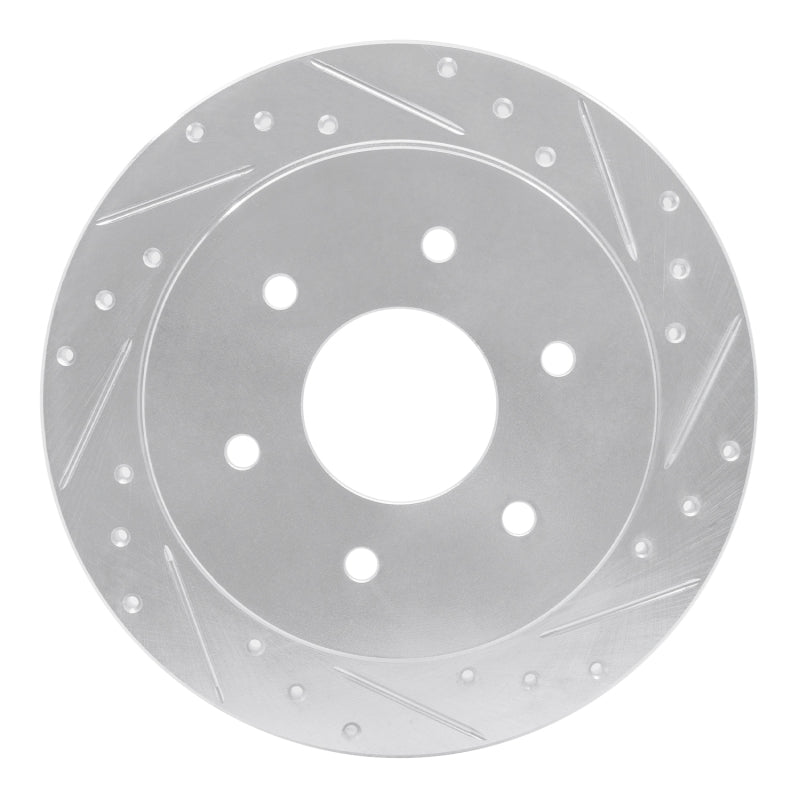 R1 Concepts R1 04-15 Infiniti QX56 Rear Right Drilled & Slotted Silver Brake Rotor