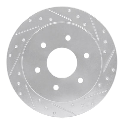 R1 Concepts R1 04-15 Infiniti QX56 Rear Right Drilled & Slotted Silver Brake Rotor