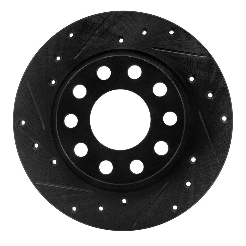 R1 Concepts R1 01-03 Volkswagen EuroVan Front Left Drilled & Slotted Black Brake Rotor