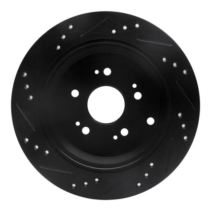 R1 Concepts R1 2005-2018 Acura RDX Rear Right Drilled & Slotted Black Brake Rotor