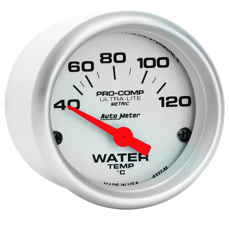 Autometer Ultra-Lite 52mm 40-120 Deg C Short Sweep Electronic Water Temp Gauge