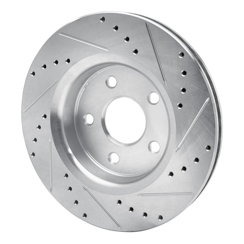 R1 Concepts R1 05-10 Jeep Commander Front Left Drilled & Slotted Silver Brake Rotor
