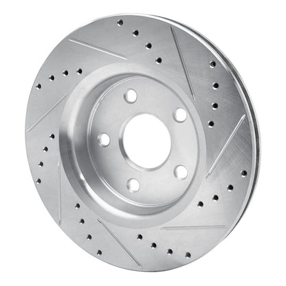 R1 Concepts R1 05-10 Jeep Commander Front Left Drilled & Slotted Silver Brake Rotor