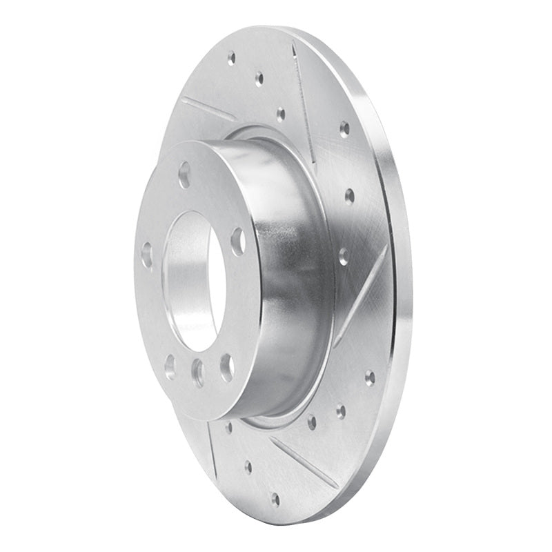 R1 Concepts R1 95-98 BMW 318TI Front Right Drilled & Slotted Silver Brake Rotor