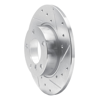 R1 Concepts R1 95-98 BMW 318TI Front Right Drilled & Slotted Silver Brake Rotor