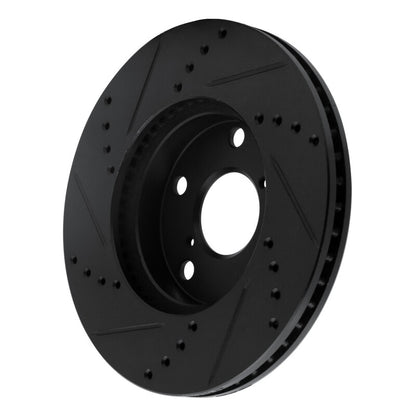 R1 Concepts R1 01-05 Toyota RAV4 Front Right Drilled & Slotted Black Brake Rotor