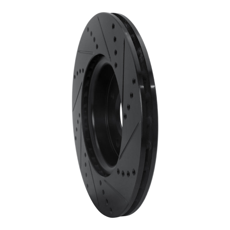 R1 Concepts R1 04-06 Nissan Sentra Front Left Drilled & Slotted Black Brake Rotor