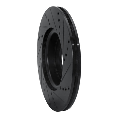 R1 Concepts R1 04-06 Nissan Sentra Front Left Drilled & Slotted Black Brake Rotor