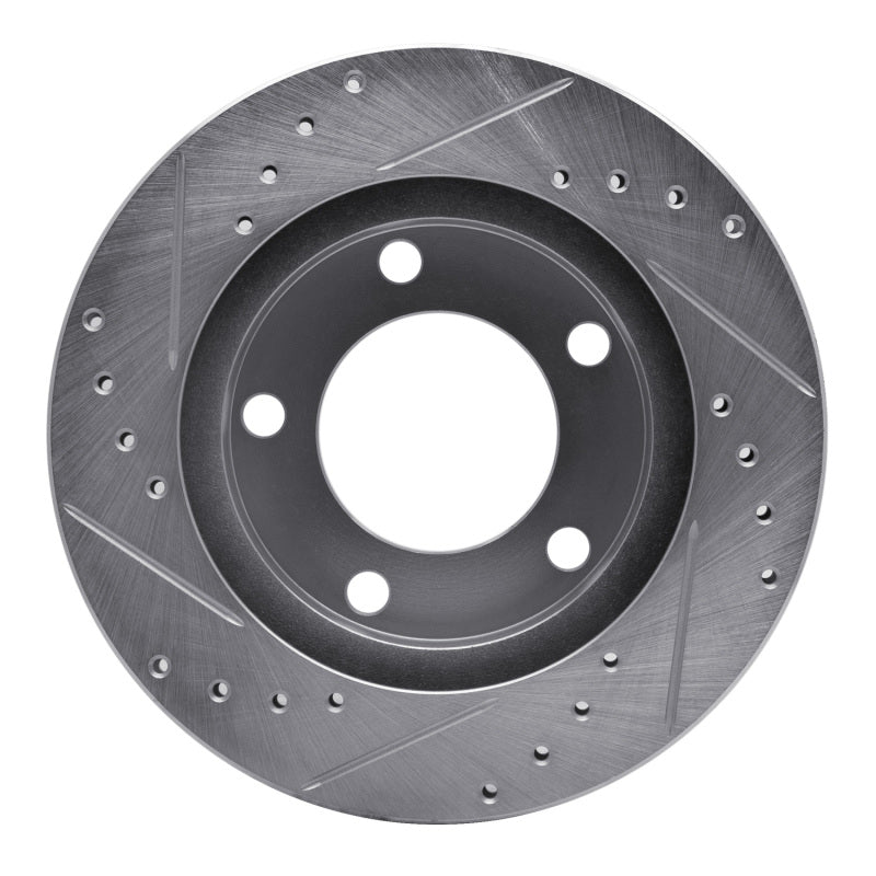 R1 Concepts R1 76-86 Jeep CJ5 Front Right Drilled & Slotted Silver Brake Rotor