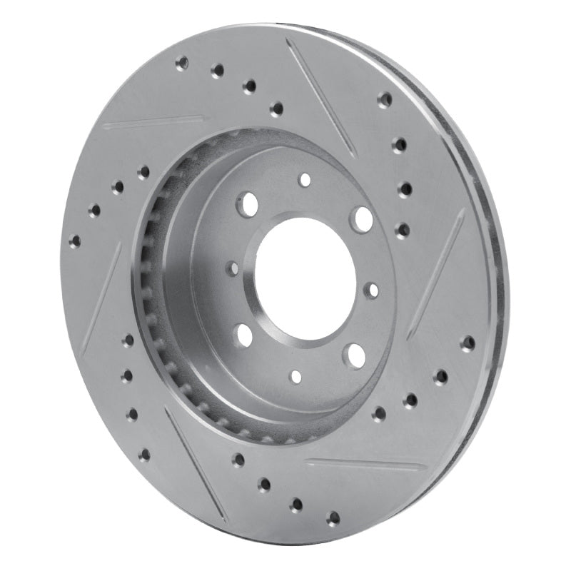 R1 Concepts R1 90-91 Audi 90 Quattro Front Left Drilled & Slotted Silver Brake Rotor