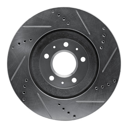 R1 Concepts R1 04-08 Cadillac CTS Front Left Drilled & Slotted Silver Brake Rotor