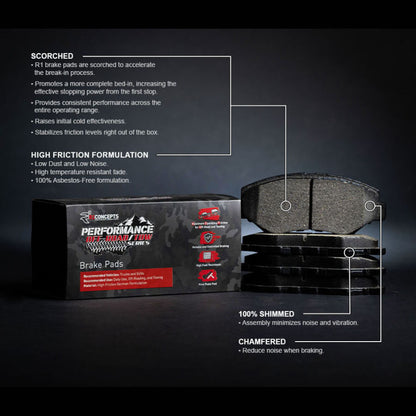 R1 Concepts R1 2008-2025 Dodge Ram 4500 Front/Rear Performance Off-Road/Tow Brake Pads & Hardware Kit
