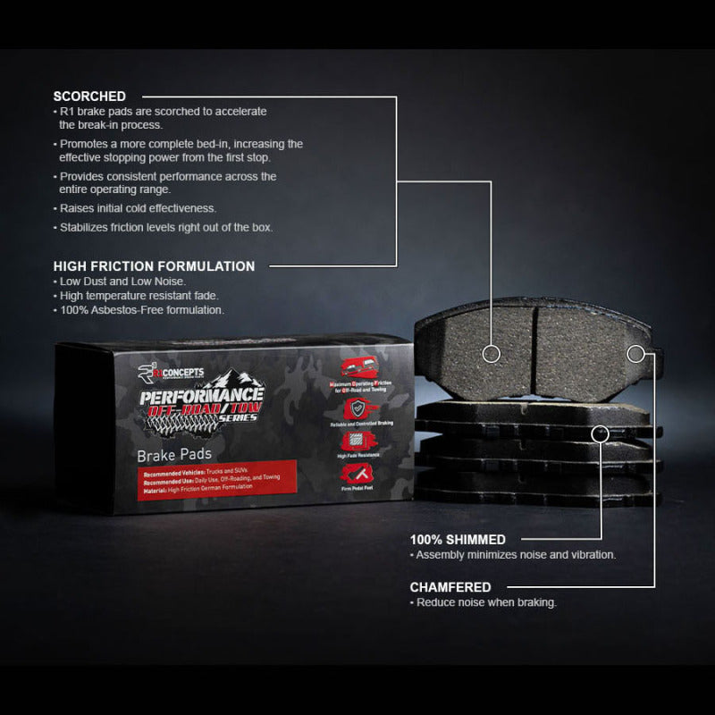 R1 Concepts R1 97-04 Dodge B1500 Front Performance Off-Road/Tow Brake Pads & Hardware Kit