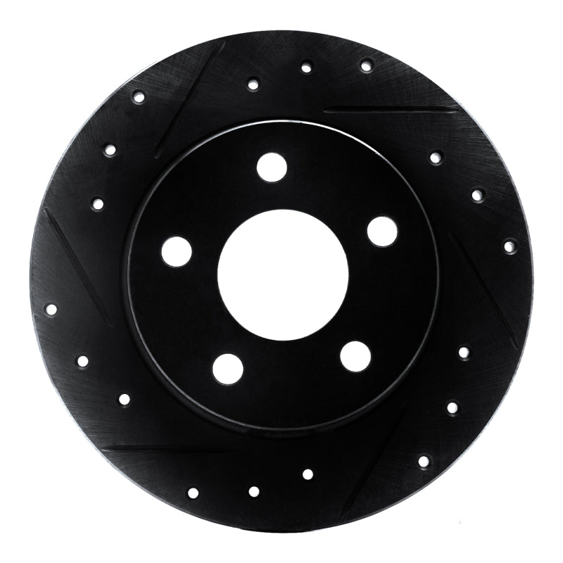 R1 Concepts R1 93-05 Ford Taurus SHO Rear Left Drilled & Slotted Black Brake Rotor