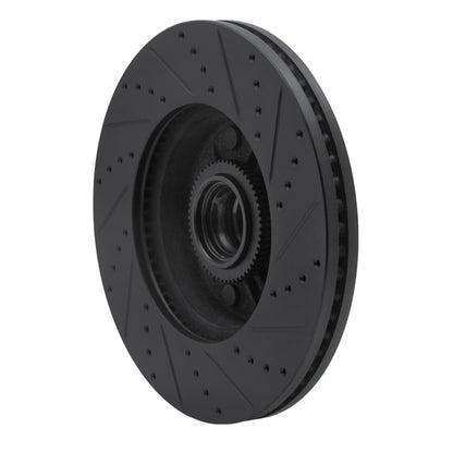 R1 Concepts R1 04-06 Ford E-150 Club Wagon Front Left Drilled & Slotted Black Brake Rotor