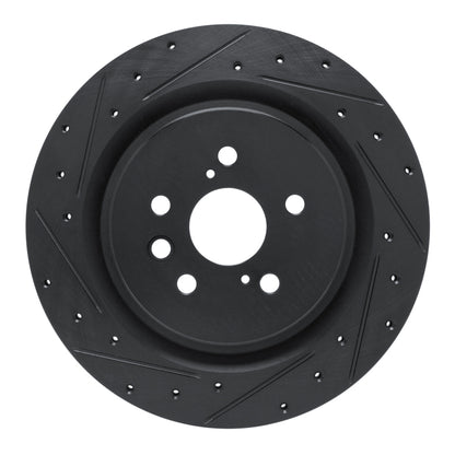 R1 Concepts R1 2020-2025 Lexus RX350 Rear Left Drilled & Slotted Black Brake Rotor