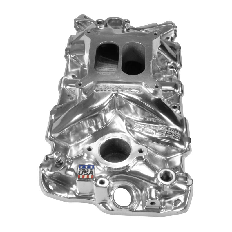 Edelbrock Chevy SB Performer EPS Manifold w/ Oil Fill Tube - Polished Finish