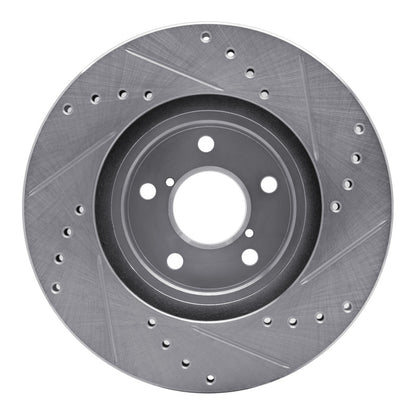 R1 Concepts R1 90-16 Saab 9-2X Front Left Drilled & Slotted Silver Brake Rotor