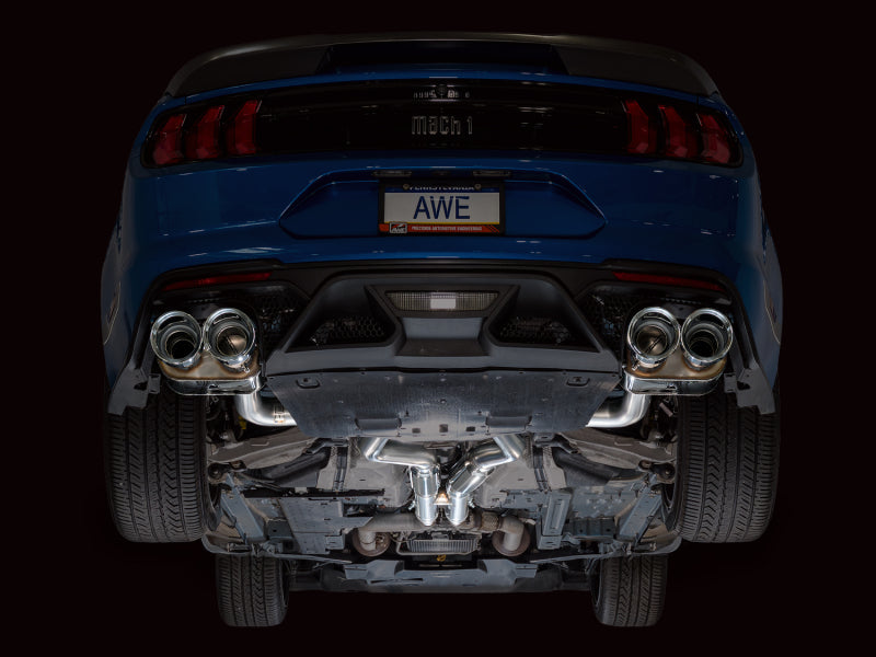 AWE Tuning 21-23 Ford Mustang Mach 1 SwitchPath Cat-Back Exhaust w/ Quad Chrome Silver Tips