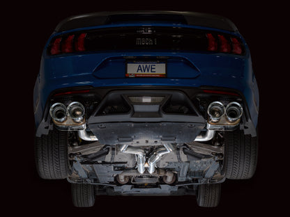 AWE Tuning 21-23 Ford Mustang Mach 1 SwitchPath Cat-Back Exhaust w/ Quad Chrome Silver Tips