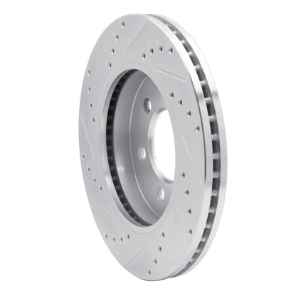 R1 Concepts R1 04-08 Ford F-150 4WD Front Right Drilled & Slotted Silver Brake Rotor