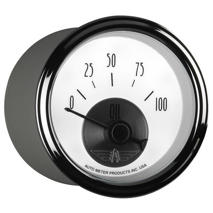 Autometer Prestige Series Pearl 2-1/16in 100PSI Electronic Oil Pressure Gauge
