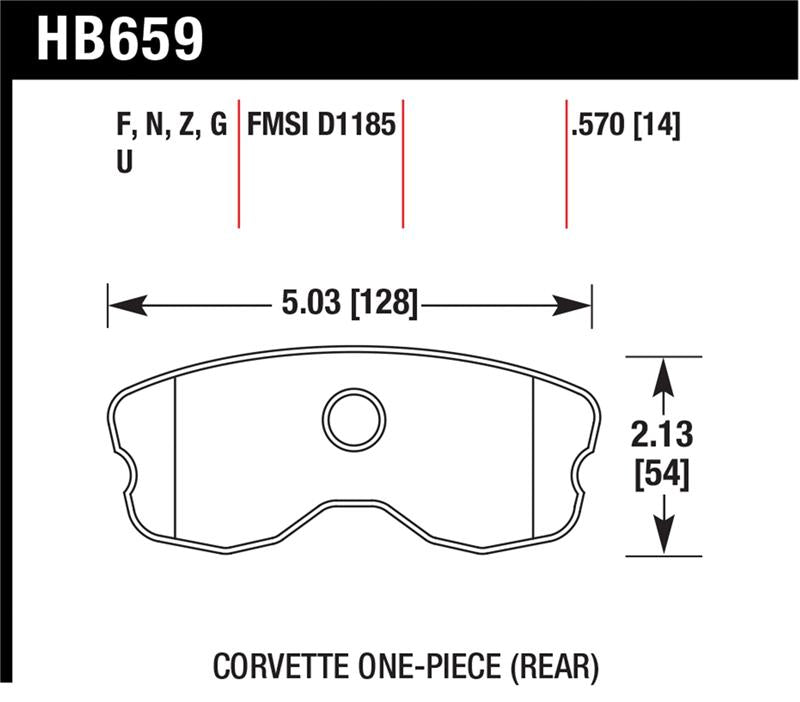 Hawk Performance Hawk 10-12 Chevrolet Corvette Grand Sport / 06-12 Corvette Z06 Rear DTC-60 Race Brake Pads