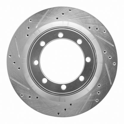 R1 Concepts R1 08-20 Ford E-Super Duty Rear Left Drilled & Slotted Silver Brake Rotor