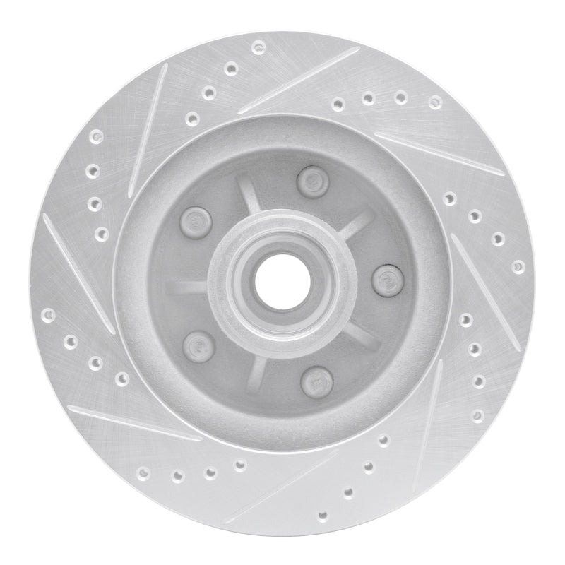 R1 Concepts R1 97-99 Ford F-150 RWD Front Right Drilled & Slotted Silver Brake Rotor