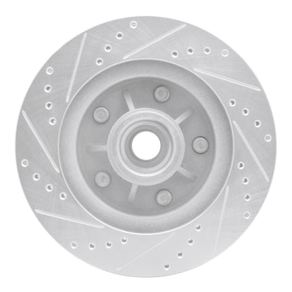 R1 Concepts R1 97-99 Ford F-150 RWD Front Right Drilled & Slotted Silver Brake Rotor