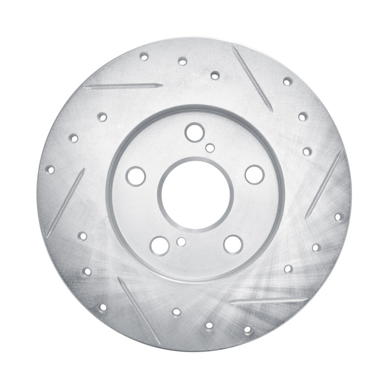 R1 Concepts R1 08-18 Pontiac Vibe Rear Left Drilled & Slotted Silver Brake Rotor