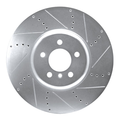 R1 Concepts R1 09-17 BMW 750I Right Front Drilled & Slotted Silver Brake Rotor
