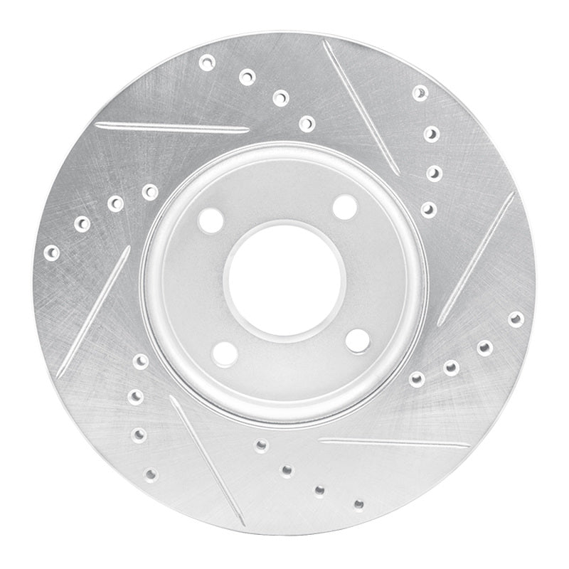 R1 Concepts R1 05-12 Ford Focus Front Left Drilled & Slotted Silver Brake Rotor