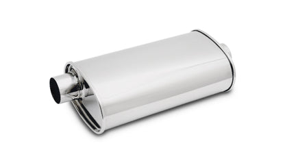 Vibrant StreetPower Oval Muffler - 2in Inlet/Dual Outlet (Center In - Offset Out)