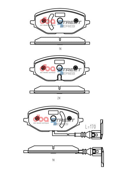 DBA 2020+ Volkswagen Golf 8 Street Series Front Brake Pads