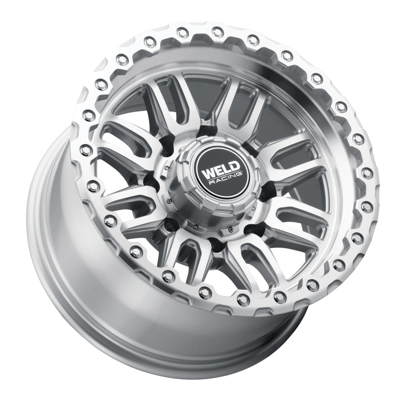 Weld Off-Road Swift 17x9in - 8x180 BP - ET-12 - 124.3mm CB - Gloss Silver Machined Wheel & Ring
