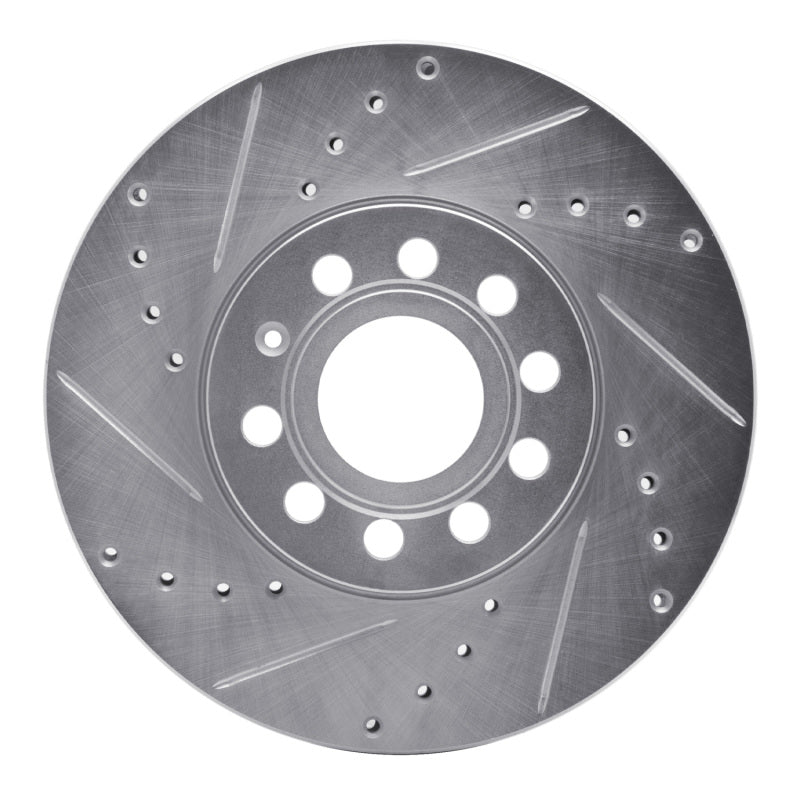 R1 Concepts R1 05-25 Audi A3 (Mexico) Front Left Drilled & Slotted Silver Brake Rotor