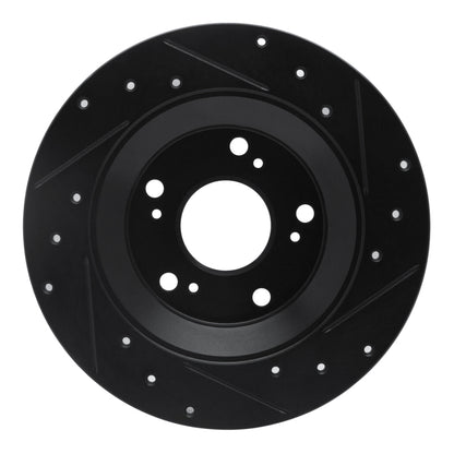 R1 Concepts R1 00-09 Honda S2000 Rear Left Drilled & Slotted Black Brake Rotor