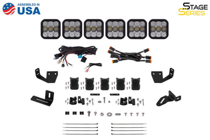 Diode Dynamics Prinsu/Sherpa Roof Racks- SS5 7-Pod CrossLink Mounting Kit - Pro Yellow Combo