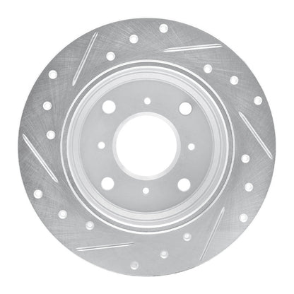 R1 Concepts R1 87-90 Acura Legend Rear Right Drilled & Slotted Silver Brake Rotor
