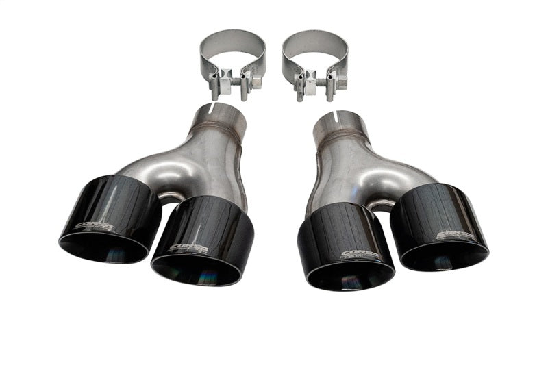 CORSA Performance Corsa 2011-2021 Jeep Grand Cherokee Twin 2.5in Inlet / 4in Outlet Black PVD Pro-Series Tip Kit