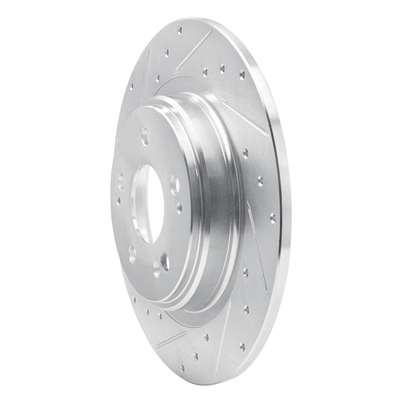 R1 Concepts R1 17-20 Acura MDX Rear Left Drilled & Slotted Silver Brake Rotor