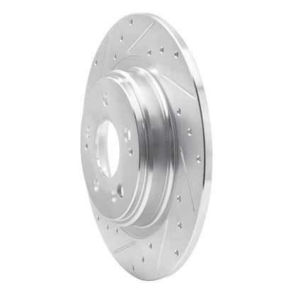 R1 Concepts R1 17-20 Acura MDX Rear Left Drilled & Slotted Silver Brake Rotor