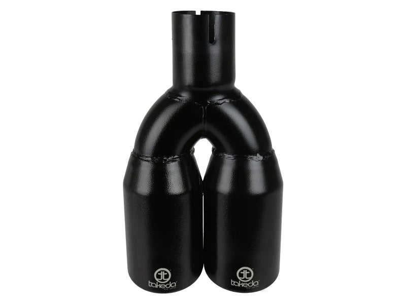 aFe Takeda 304 Stainless Steel Clamp-on Exhaust Tip Black 2-1/2ininlet x 3-1/2in Outlet X 12in L