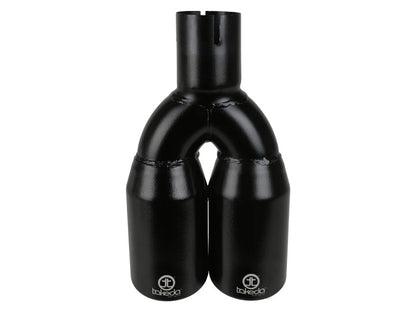aFe Takeda 304 Stainless Steel Clamp-on Exhaust Tip Black 2-1/2ininlet x 3-1/2in Outlet X 12in L